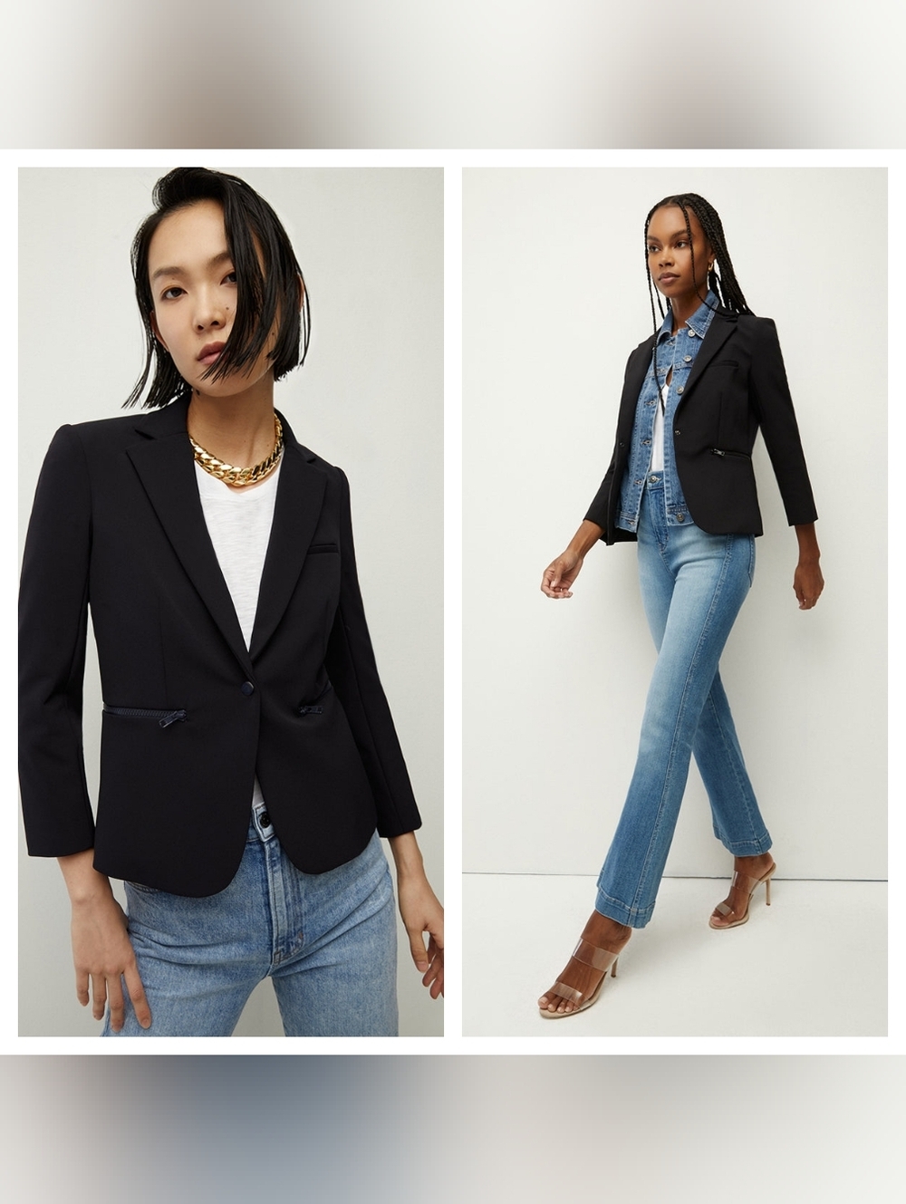 Veronica Beard Scuba Schoolboy Black Stretch Dickey Jacket Blazer Size 0